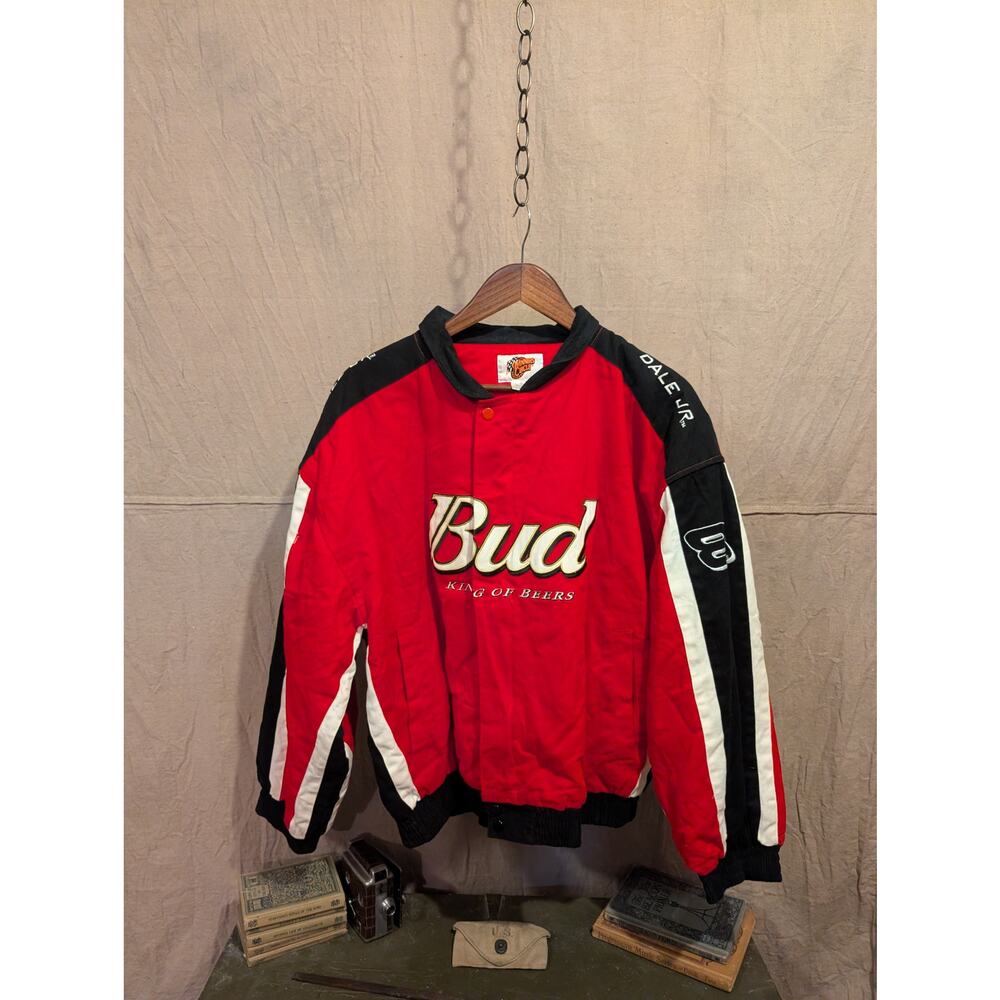 VTG NASCAR Earnhardt Jr Budweiser Winners Circle Jacket XL Racing #8